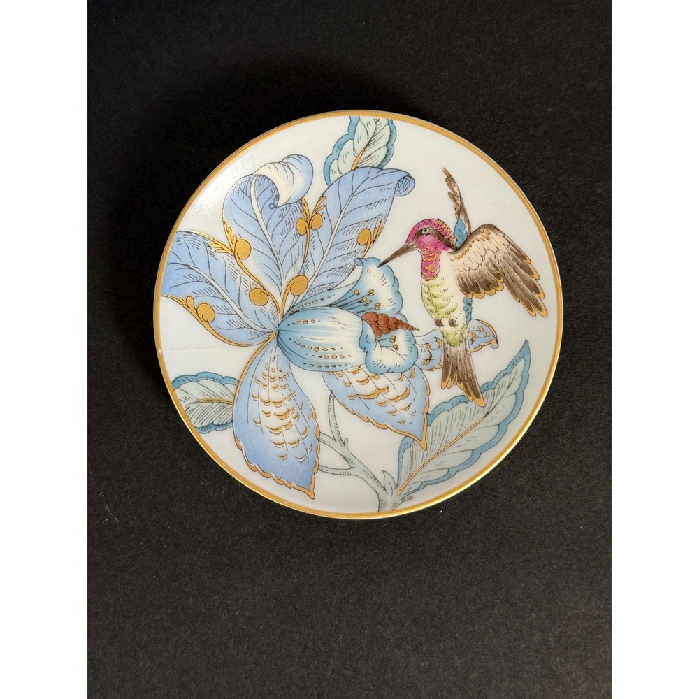 Hutschenreuther Ole Winther Vervian‎ Hummingbird Miniature Plate Germany Cracked